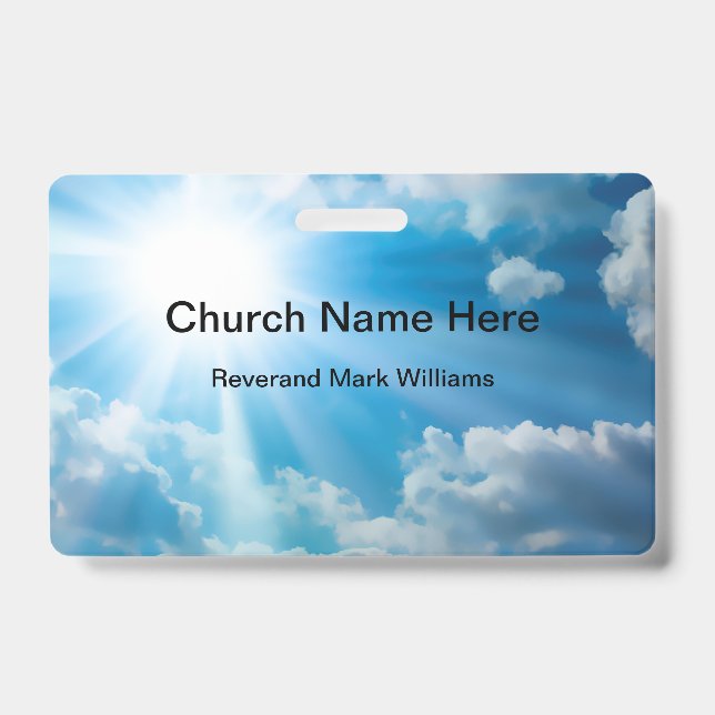 Crachá Nome de Fé do Pastor e Clero da Igreja (Frente)