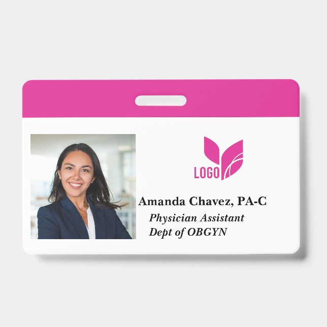 Crachá Nome de Foto de ID de Funcionário Personalizado (Frente)