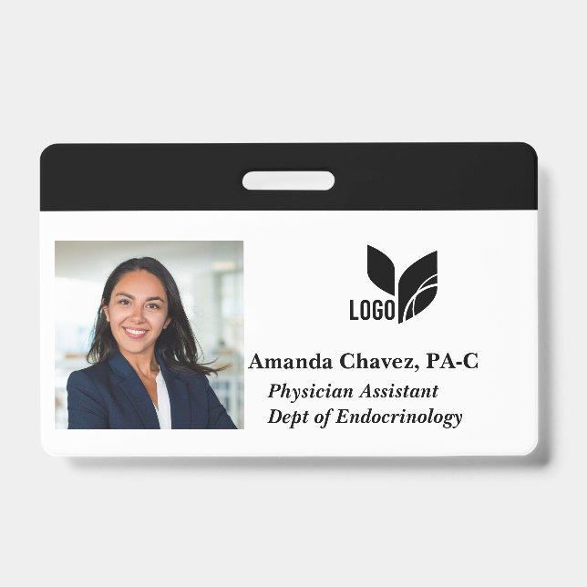 Crachá Nome de Foto de ID de Funcionário Personalizado (Frente)