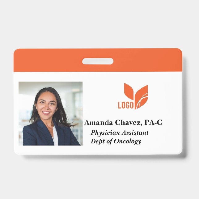 Crachá Nome de Foto de ID de Funcionário Personalizado (Frente)