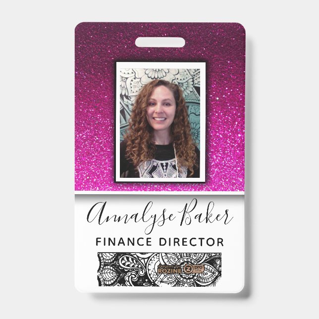 Crachá Nome de Foto do Enfermeiro de Enfermeiro de Glitte (Frente)