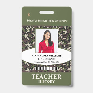 Crachá Nome de Foto do Professor Empregado ID de Padrão d
