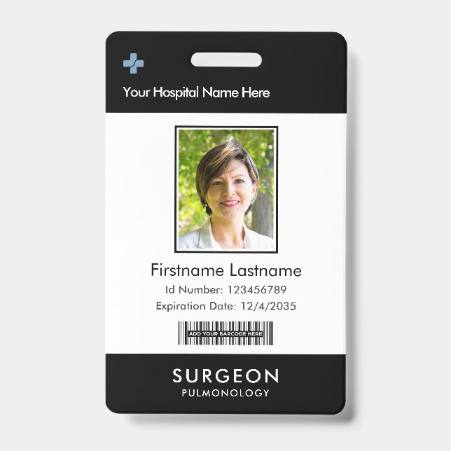 Crachá Nome do Clipe Fotográfico do logotipo da sua empre (Front)