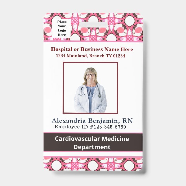 Crachá Nome do código de barras da foto do funcionário ID (Frente)