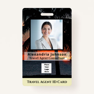 Crachá Nome do Código do Bar do logotipo de foto do funci