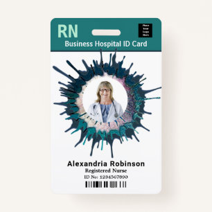 Crachá Nome do Código do Bar do logotipo de foto do funci