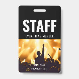Crachá Nome do Evento ou Concerto Personalizado da Equipe
