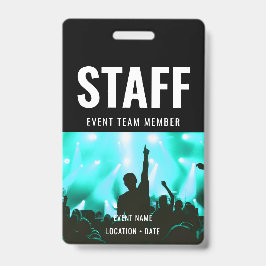 Crachá Nome do Evento ou Concerto Personalizado da Equipe