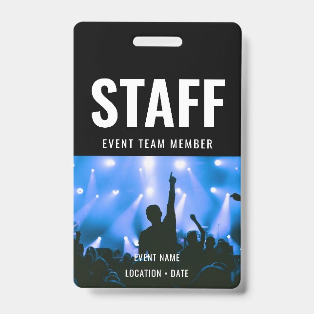 Crachá Nome do Evento ou Concerto Personalizado da Equipe (Frente)