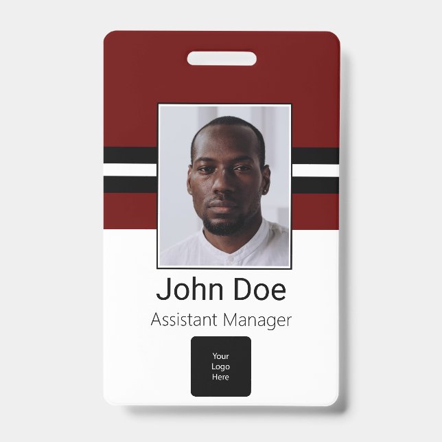 Crachá Nome do Funcionário Personalizado, Foto, Código de (Frente)