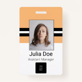 Crachá Nome do funcionário personalizado, foto, código do