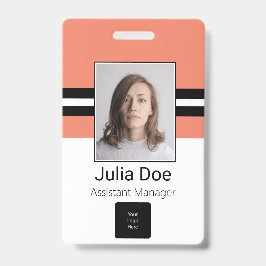 Crachá Nome do funcionário personalizado, foto, código do