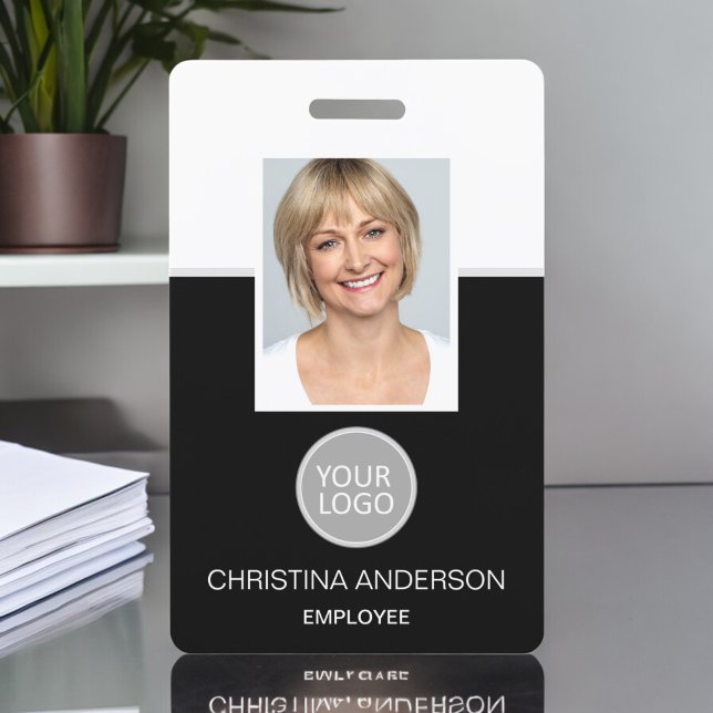 Crachá Nome do funcionário personalizado Logotipo Fotogra (Criador carregado)