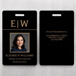 Crachá Nome do Funcionário Trabalho Dourado de Fotografia