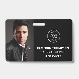 Crachá Nome do Funcionarios de Fotografia Moderno Título 