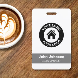 Crachá Nome do logotipo da empresa personalizada Título d