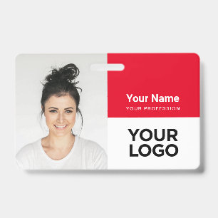 Crachá Nome do logotipo de foto de funcionário corporativ