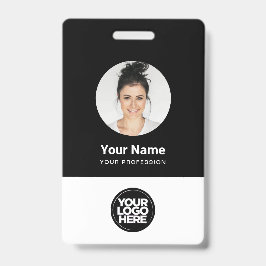 Crachá Nome do logotipo de foto redonda para funcionários