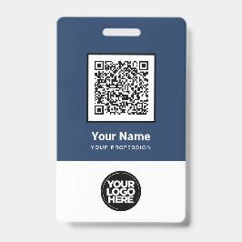 Crachá Nome do logotipo do código do Bar Qr para funcioná
