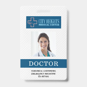Crachá Nome do Médico Foto ID Logotipo do Hospital Profis