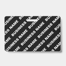 Crachá Nome Editável Repetitivo em Negrito | Preto e Bran