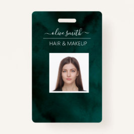 Crachá Nome Monograma da cor d'água do Merald