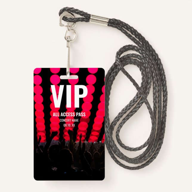 Crachá Nome Personalizado de Todo o Acesso VIP do Festiva (Frente com cordão)