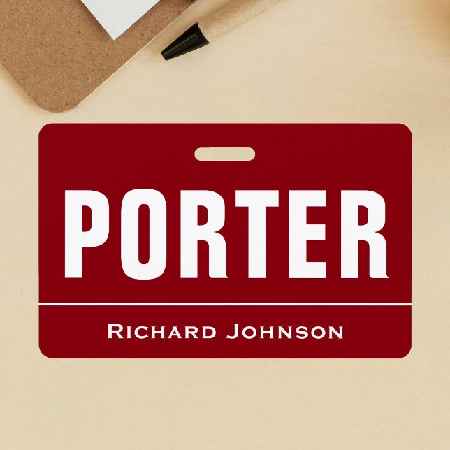Crachá Nome Personalizado do Porteiro (Criador carregado)