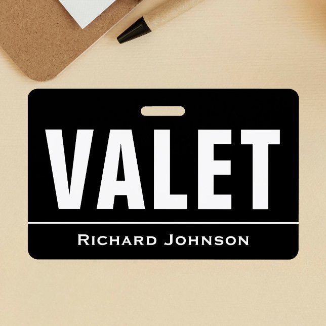 Crachá Nome Personalizado Valet (Criador carregado)