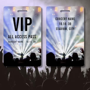 Crachá Nome Personalizado VIP Passagem de Acesso Total Sh