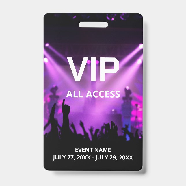 Crachá Nome personalizado VIP - Todos os acessos (Frente)