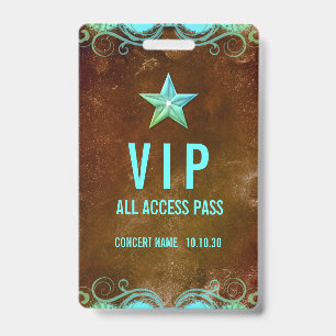 Crachá Nome Personalizado VIP Todos os Crachás de Concer