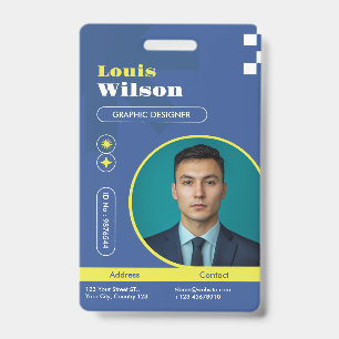 Crachá Nome Personalizável Profissional e Código de Barra