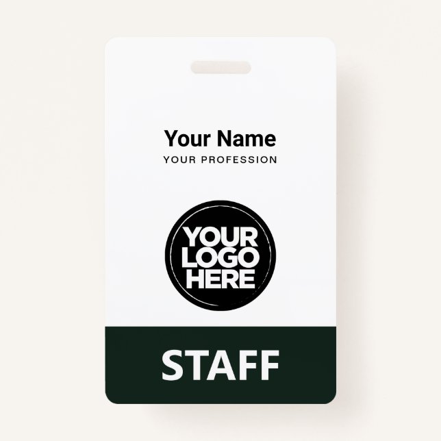 Crachá Nome verde escuro do funcionário Etiqueta de Funci (Frente)