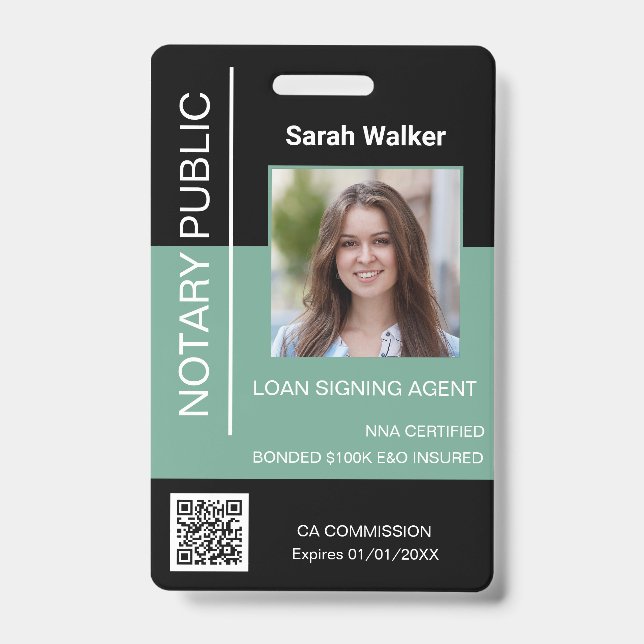 Crachá Notário Trabalhador do escritório de identidade pú (Frente)