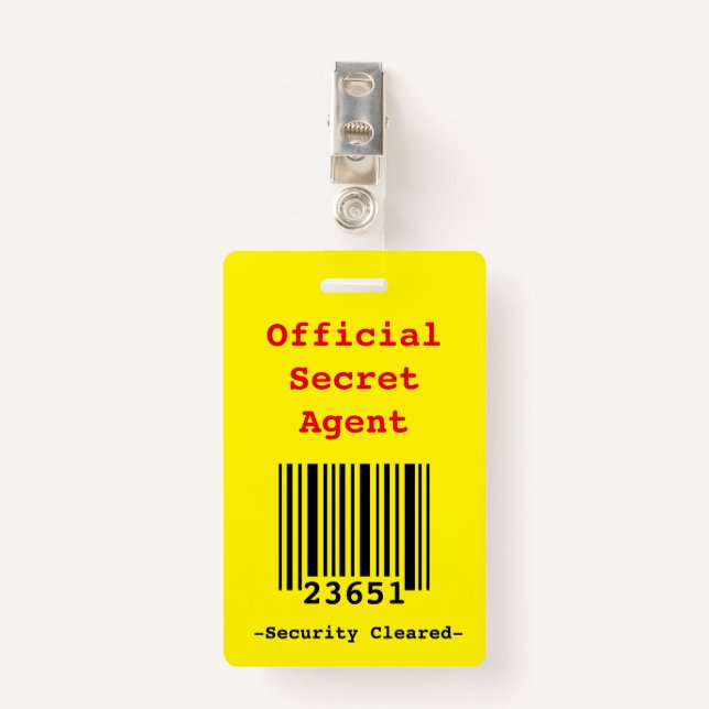 Crachá "O aniversário do espião do agente secreto" (Frente com Clipe)