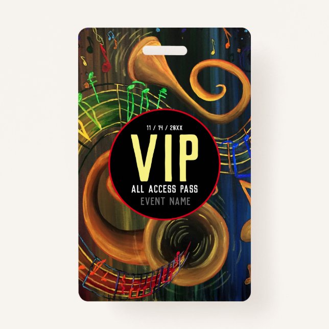Crachá O ART of Music VIP All Access Pass (Frente)