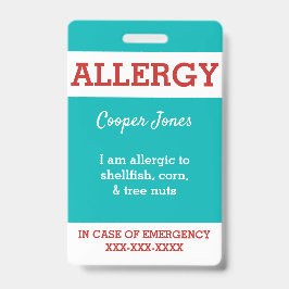 Crachá O costume da cerceta caçoa o alerta da alergia de