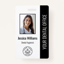 Crachá O logotipo do seu escritório de dentista é preto