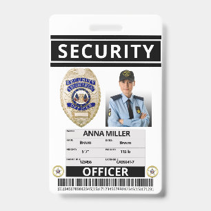 Crachá Oficial de Segurança de Impressão Moderna ID de Fu