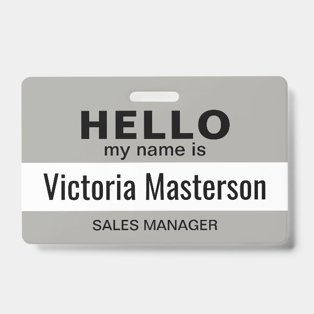 Crachá Olá Meu Nome É - Nome De Funcionário Comercial Per (Frente)
