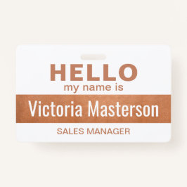 Crachá Olá Meu Nome É - Nome De Funcionário Comercial Per