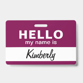 Crachá Olá Meu Nome É - Nome do Funcionário do Script Per