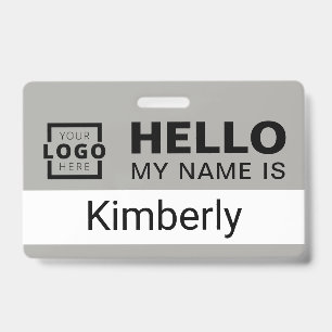 Crachá Olá, meu nome é - Nome do funcionário personalizad