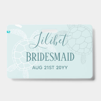 Crachá Orçamento Bridesmaid Bridal Party Oferece tartarug