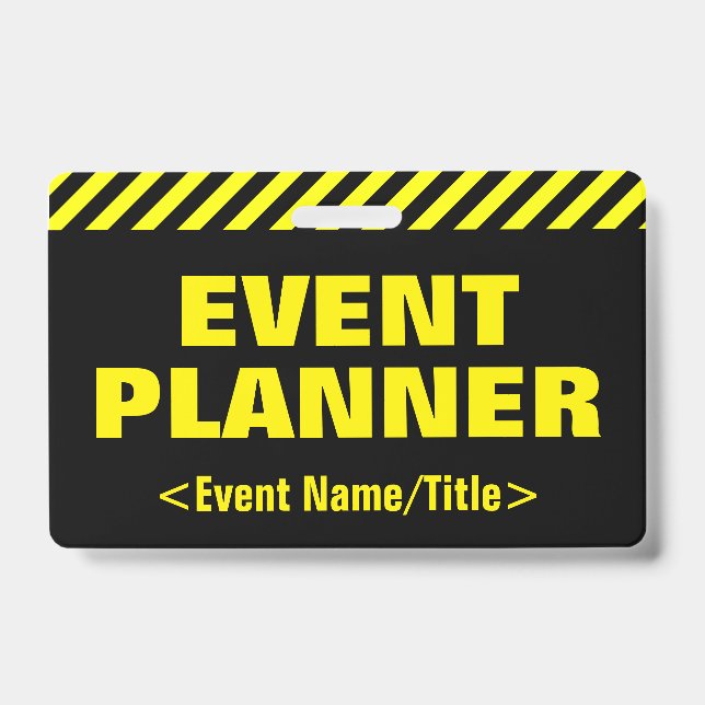Crachá "ORGANIZADOR DE EVENTOS" que chama a atençã (Frente)
