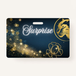 Crachá Ouro disparando surpresa estelar