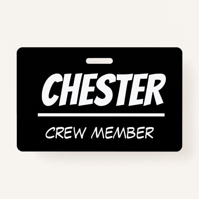 Crachá ousado, faixa gráfica - tripulante, voluntário, et (Frente)