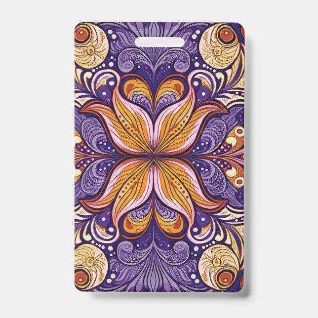 Crachá Padrão Batik Roxo (Frente)