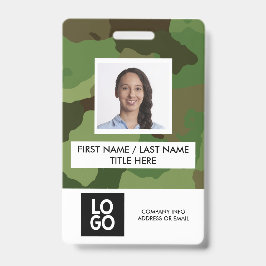 Crachá Padrão Camuflado Foto Nome Funcionário Personaliza